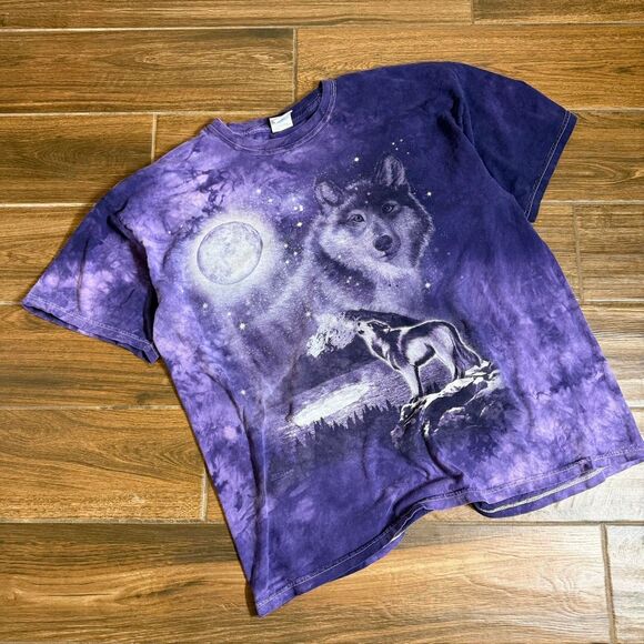 The Mountain Other - The Mountain Wolf Moon Purple Tie Dye Graphic Tee XL